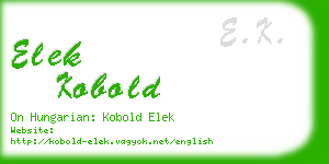 elek kobold business card